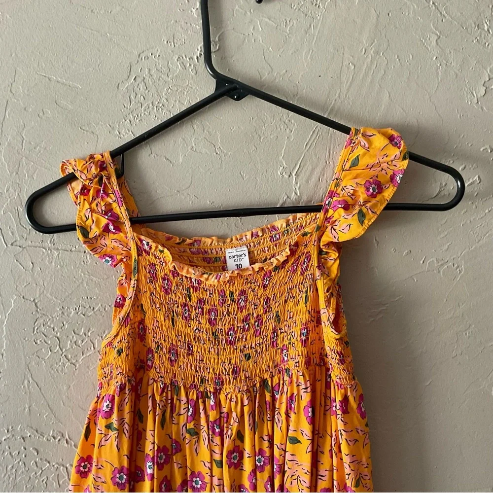 Carter's Yellow and Pink Smocked Dress